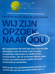 Flyer vacature jeugdcommissie rtc